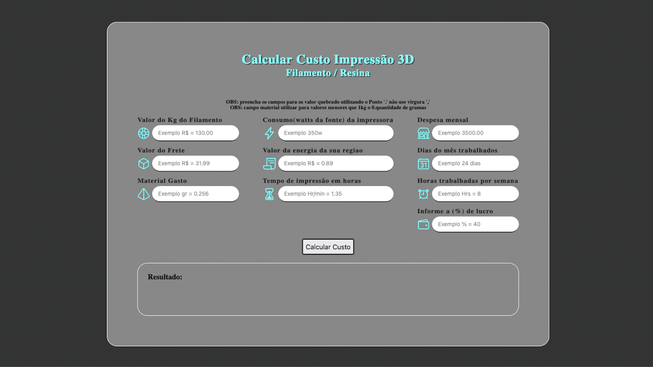 Projeto de impressão 3D